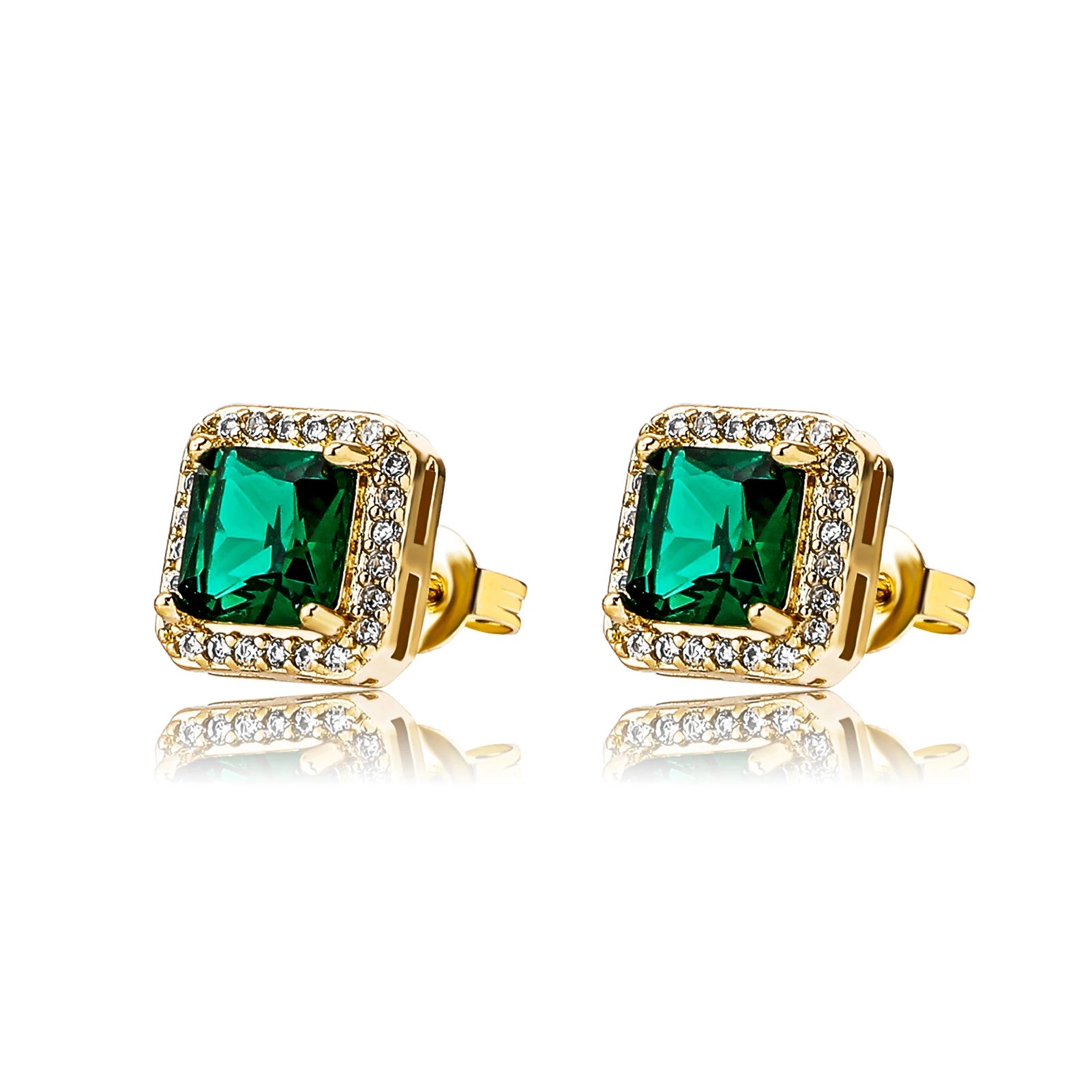 Brinco Masculino Quadrado (Ice Cravejado) 9mm