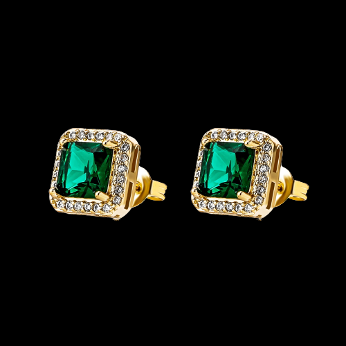 Brinco Masculino Quadrado (Ice Cravejado) 9mm