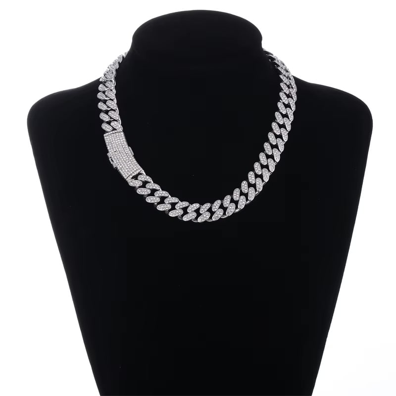 Corrente Cuban 13mm + Pingente King Lion com Corrente Rope (Ice Cravejados)