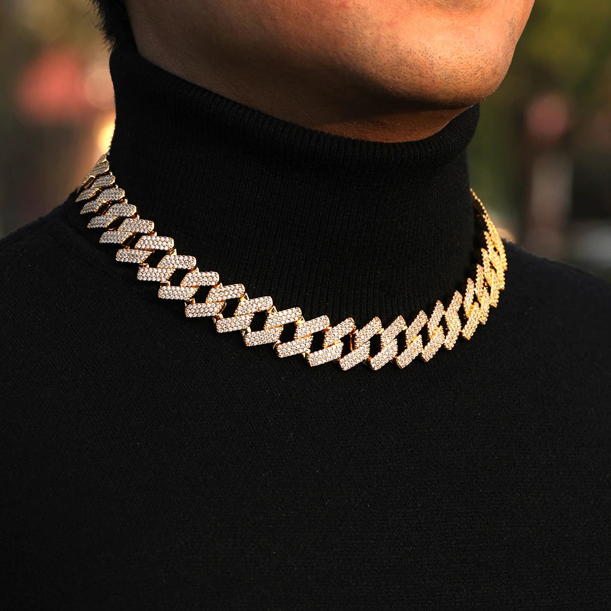 Corrente Cuban Miami Grossa 24k (Premium) Ice Cravejada 20mm