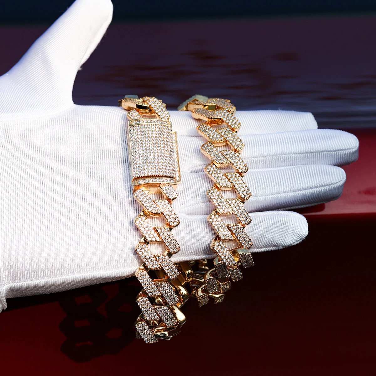 Corrente Cuban Miami Grossa 24k (Premium) Ice Cravejada 20mm