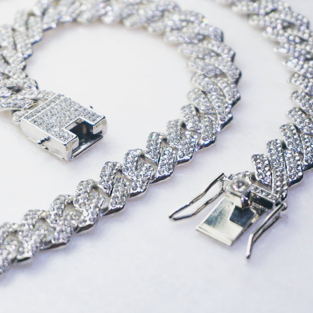 Corrente Cuban Miami 2.0 (Ice Cravejada) 14mm