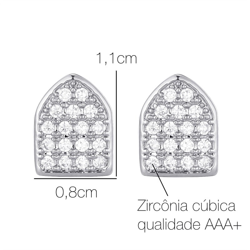 Grillz Full Ice Cravejado Para 1 Dente (2 unidades) - Acompanha Massa Modeladora