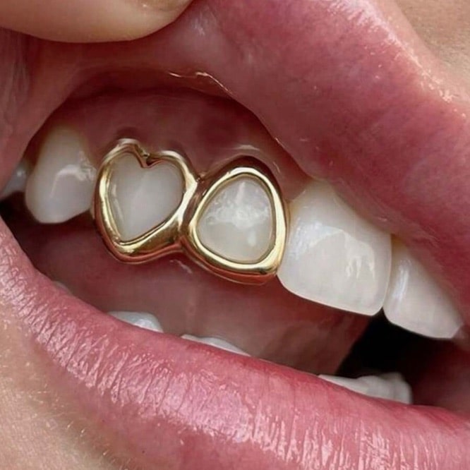 Grillz Heart para 2 dentes (Acompanha massa modeladora)