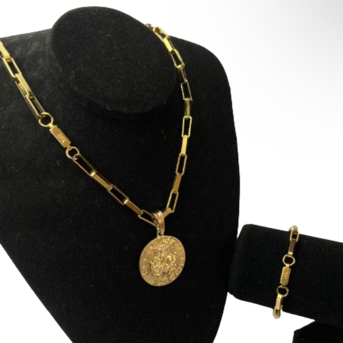 Kit São Jorge - 3 Peças (Corrente, Pingente e Dedeira)