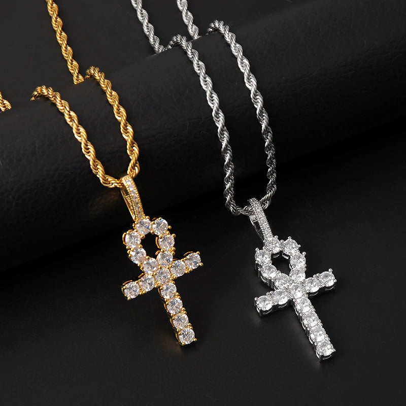 pingente-corrente-cordao-colar-cruz-ankh-egipcia-ice-cravejado-ouro-prata