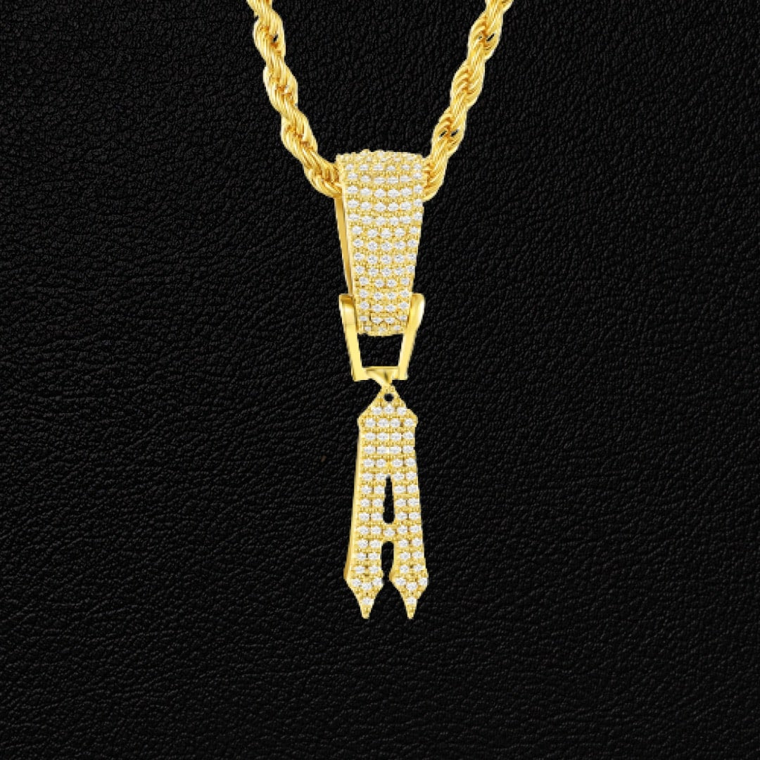 Pingente Pointed Ice Cravejado (Personalizado) + Presente: Corrente