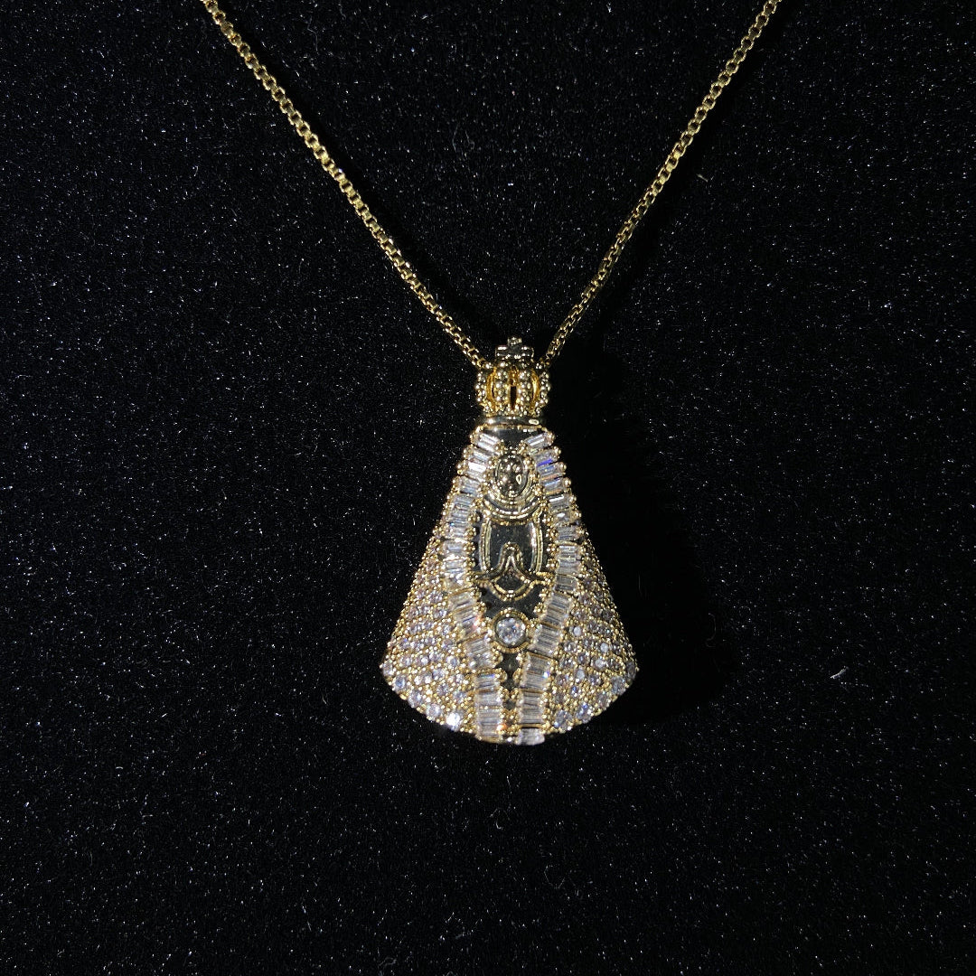Pingente Nossa Senhora Premium Ice Cravejado (+ Presente: Corrente)