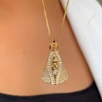 Pingente Nossa Senhora Premium Ice Cravejado (+ Presente: Corrente)