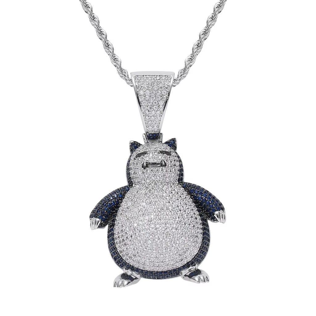 Pingente Snorlax Ice Cravejado (+ Presente: Corrente)