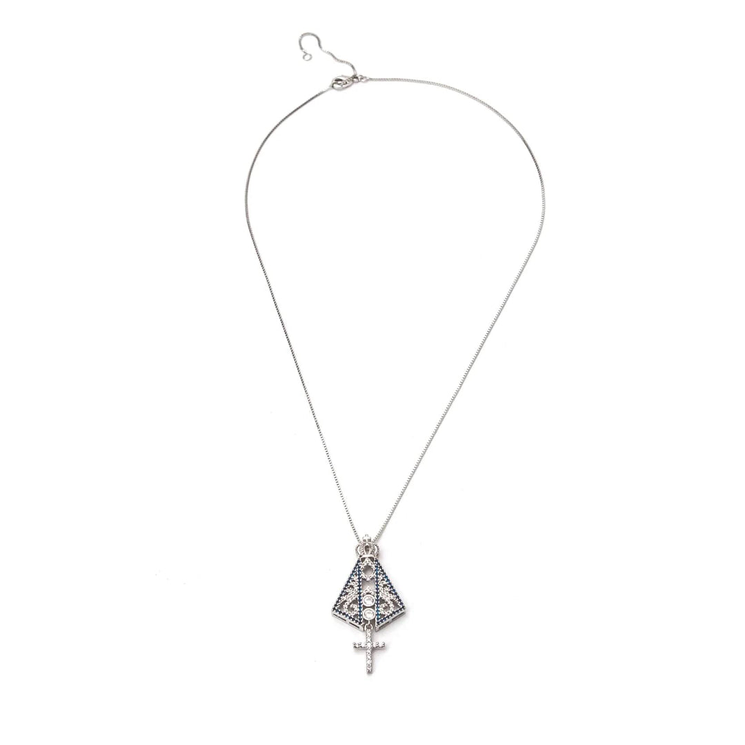 Pingente Vazado Nossa Senhora Ice Cravejado (+ Presente: Corrente)