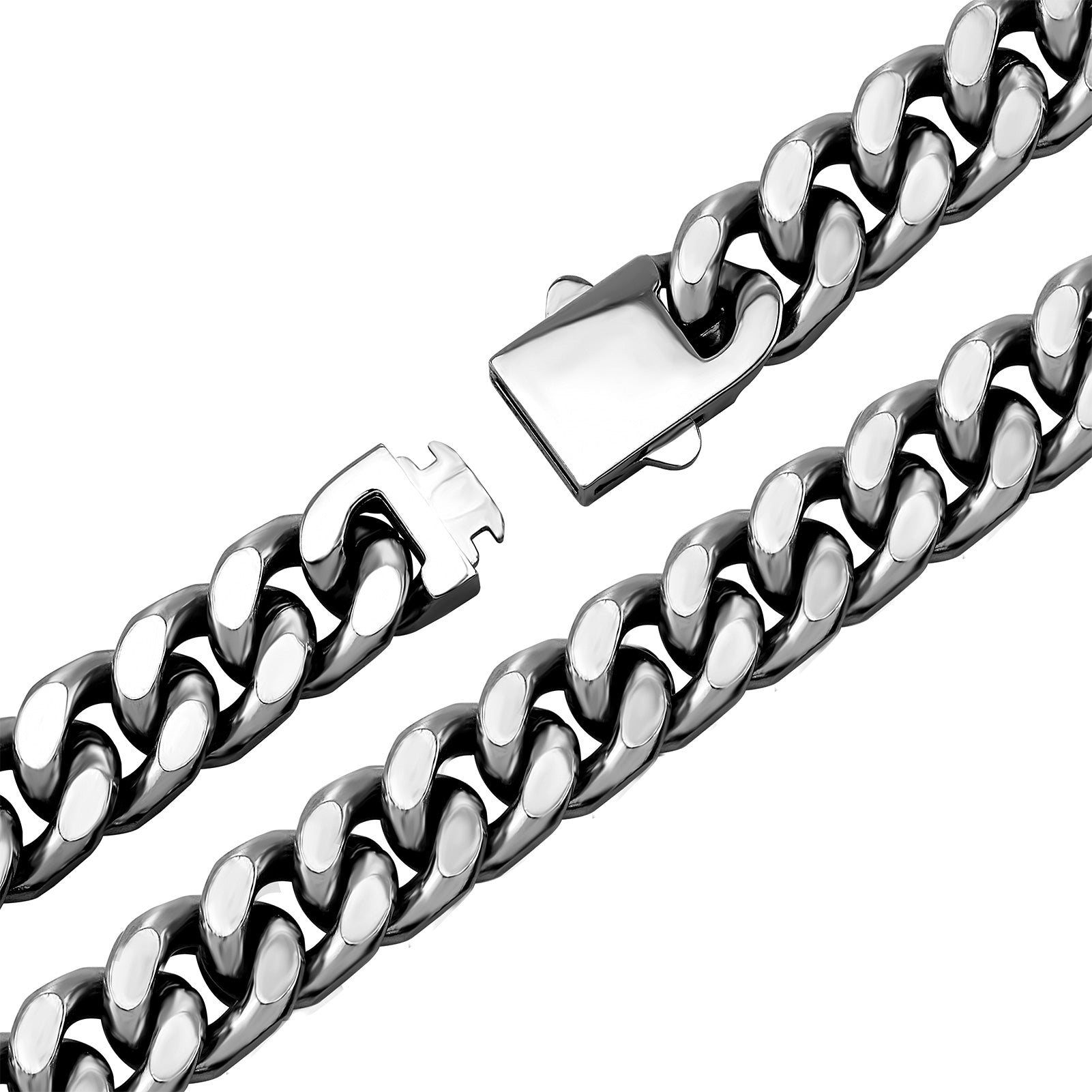 Pulseira Cuban 12mm em Aço Inoxidável