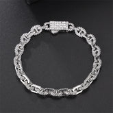 Pulseira Cuban Link (Ice Cravejada) 8mm