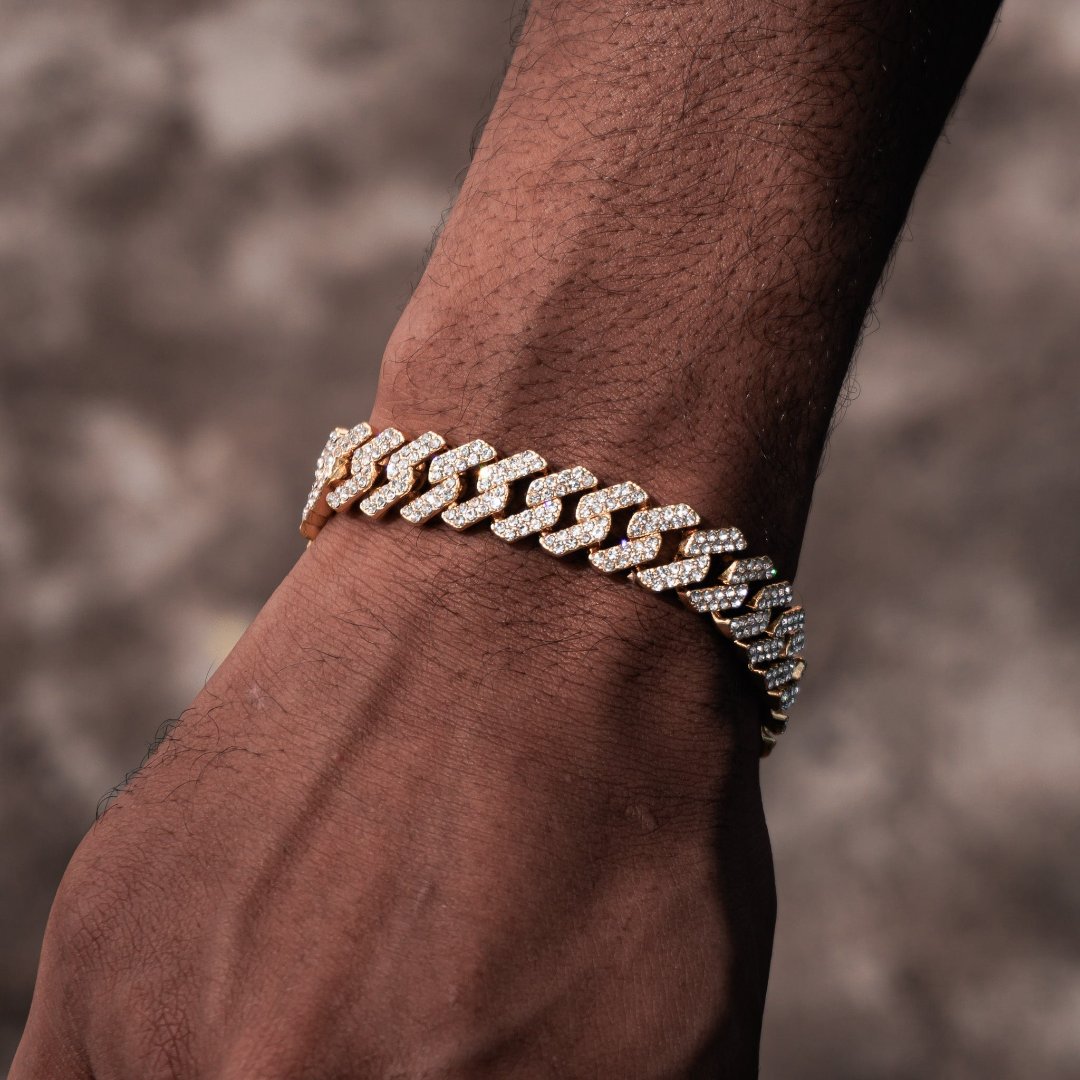 Corrente Cuban Miami 3.0 + Pulseira (Ice Cravejados) 12mm