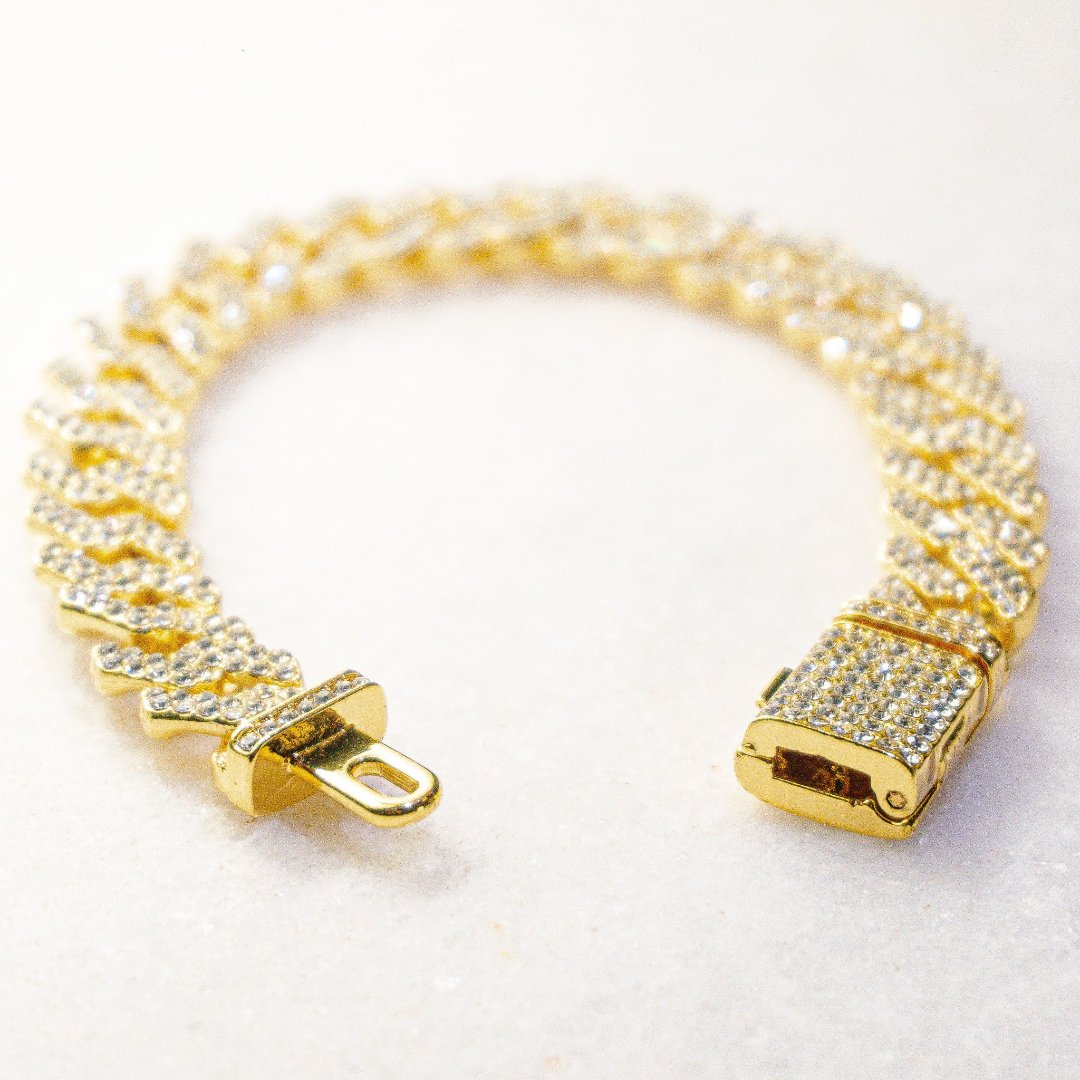 Corrente Cuban Miami 3.0 + Pulseira (Ice Cravejados) 12mm