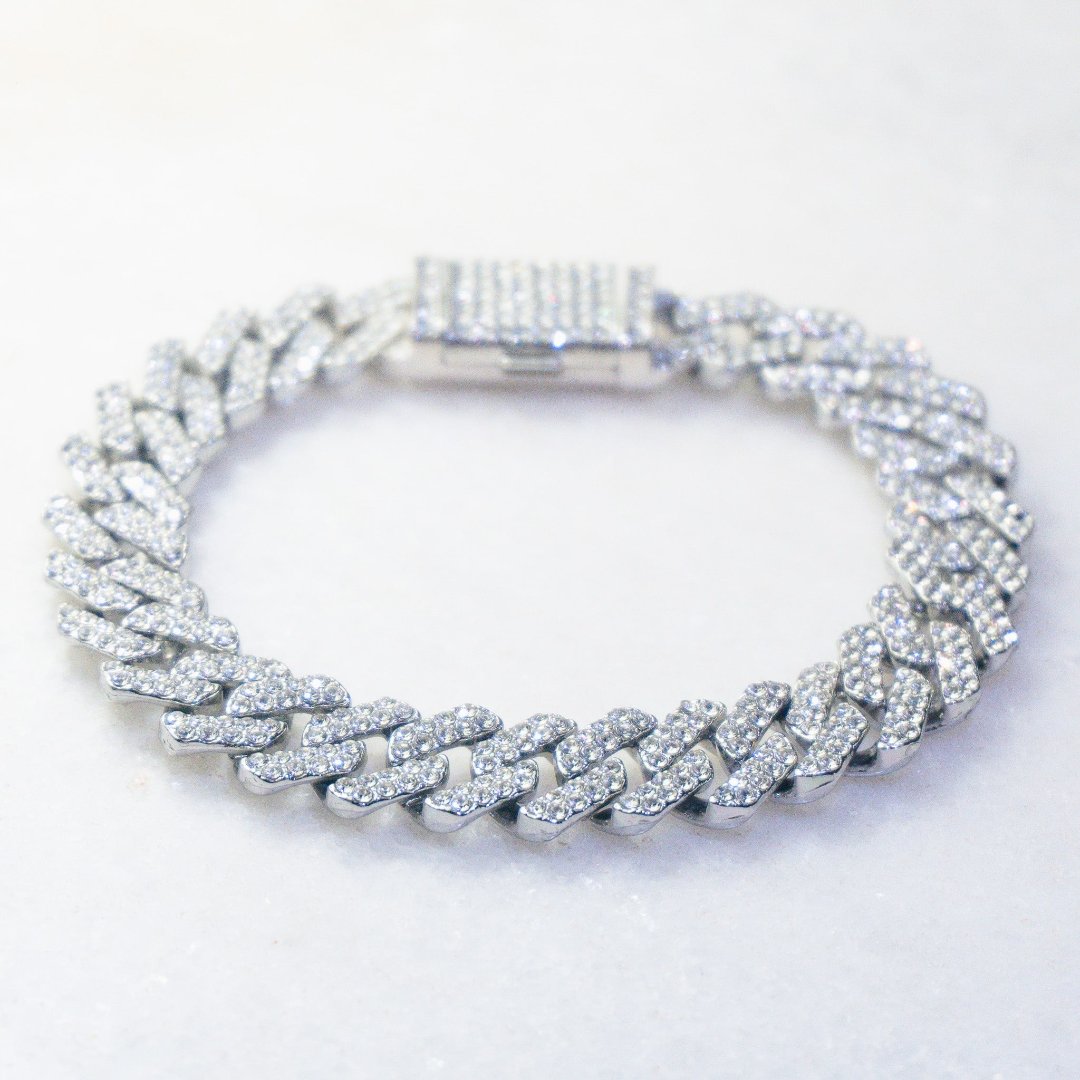 Corrente Cuban Miami 3.0 + Pulseira (Ice Cravejados) 12mm