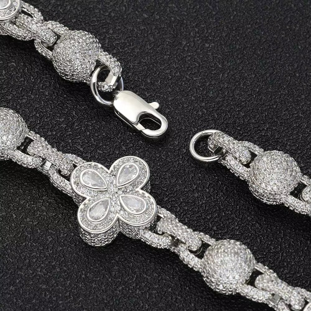 Pulseira Elo Trevo (Ice Cravejada) Premium