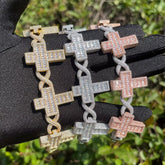 Pulseira Premium Cruz (Ice Cravejada) 20mm