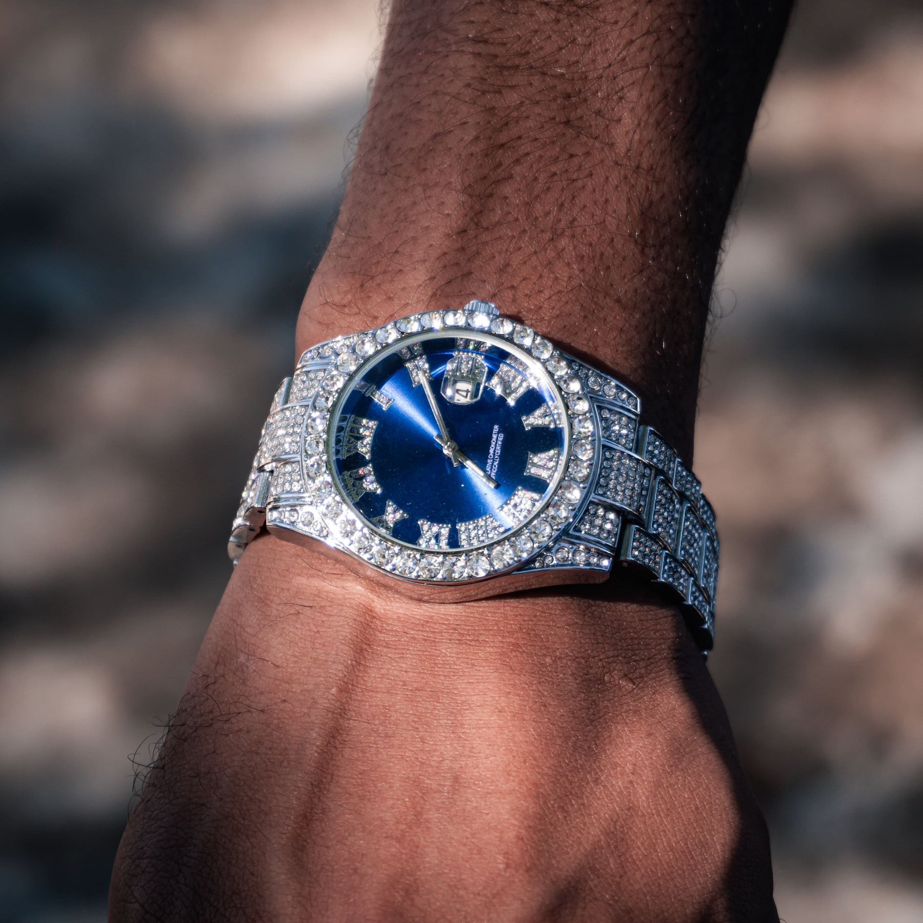 Relógio Holly (Ice Cravejado) Azul