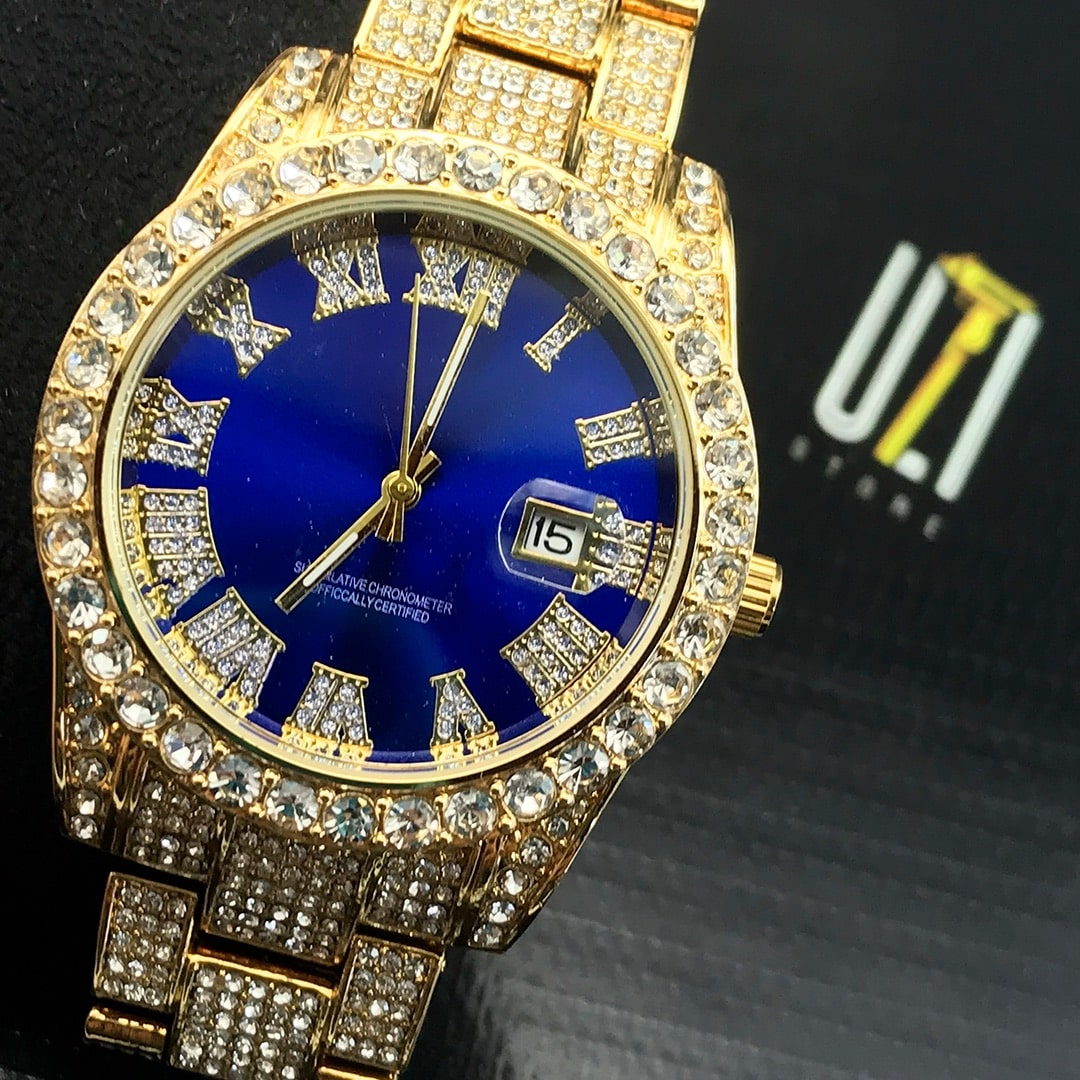 Relógio Holly (Ice Cravejado) Azul