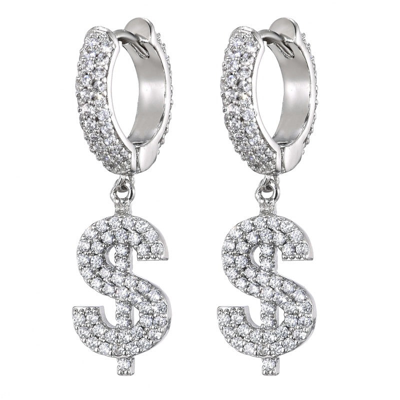 Brinco-masculino-Money-Ice-Cravejado-par-prata