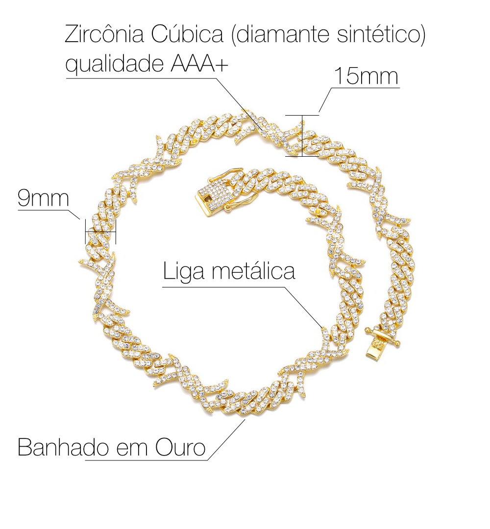 Corrente-cordao-colar-Barbed-Choker-Fina-Ice-Cravejada-arame-farpado-dourado