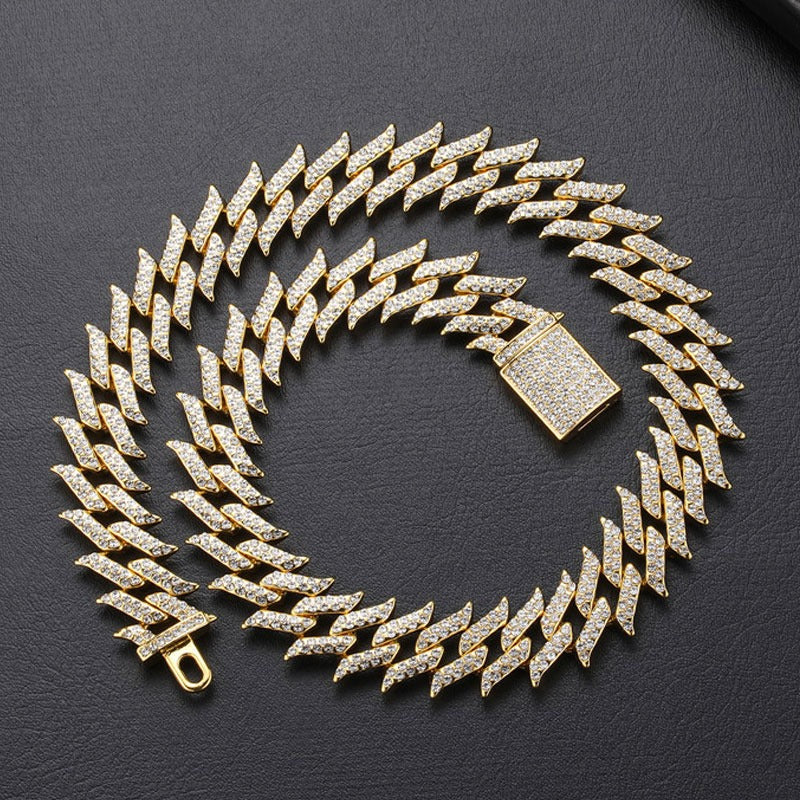 Corrente-cordao-colar-Cuban-Flame-Ice-Cravejada-dourado-ouro