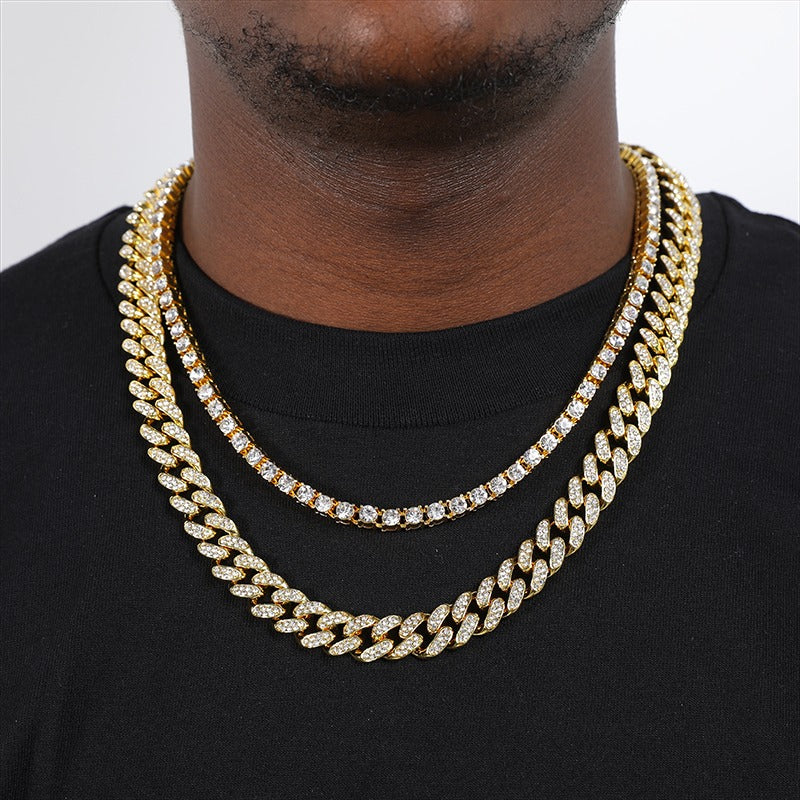 Corrente-cordao-colar-Cuban-Presente-Riviera-Classic-Ice-Cravejada-dourada-ouro