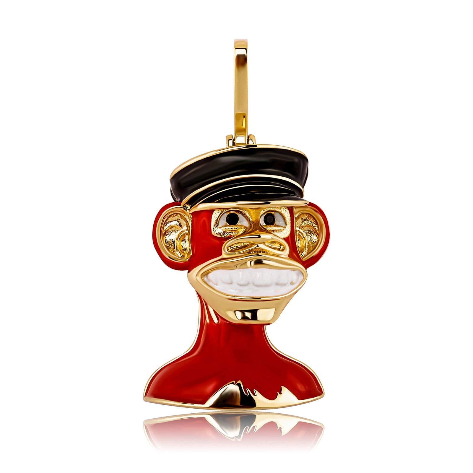 Pingente-BoredApe-Red-Corrente-cordao-colar-macaco-nft-dourado-ouro