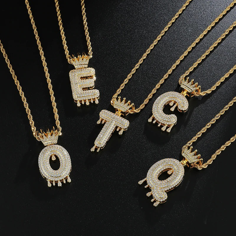 Pingente-Letra-King-Corrente-Cordao-Colar-Dourado