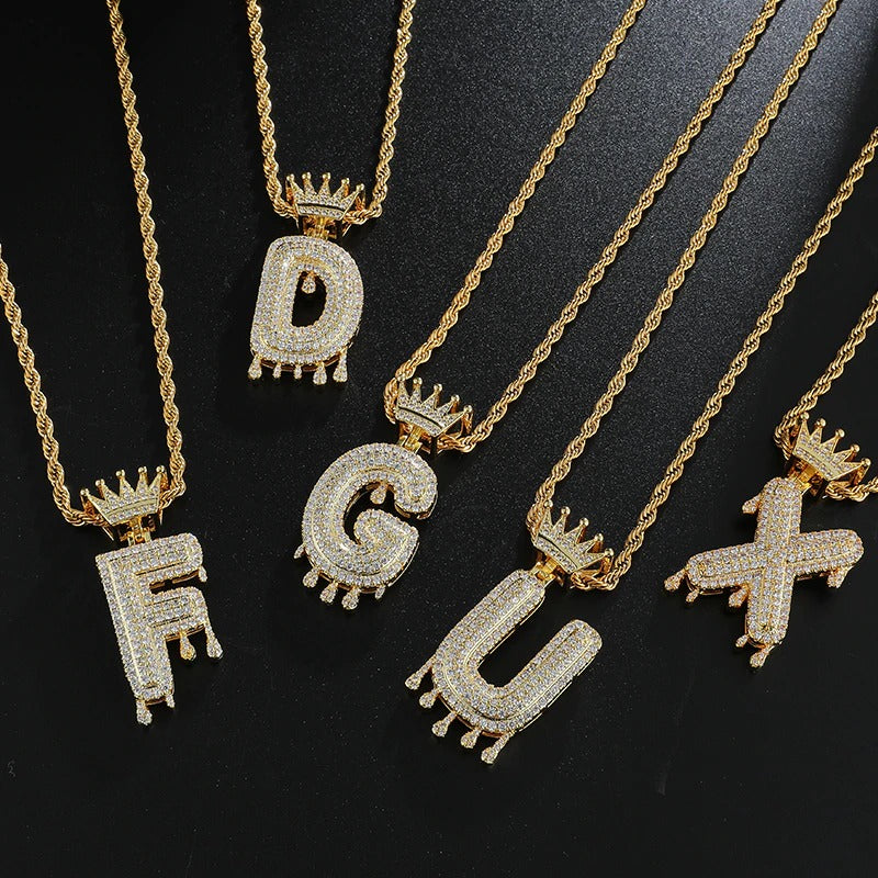 Pingente-Letra-King-Corrente-Cordao-Colar-Dourado