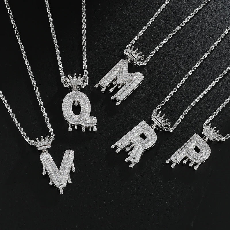Pingente-Letra-King-Corrente-Cordao-Colar-Prata