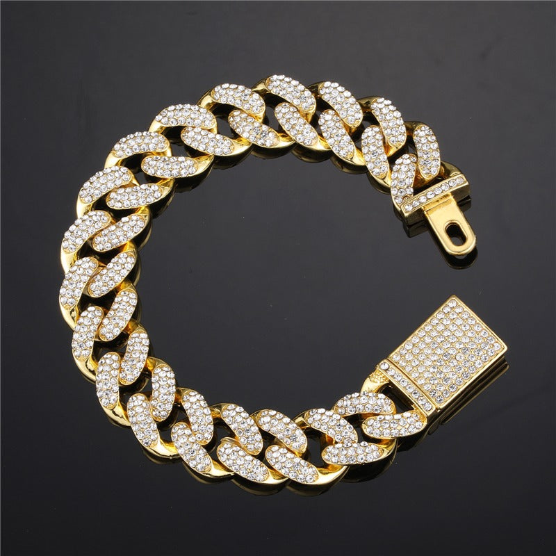 Pulseira-Cuban-2.0-Ice-Cravejada-dourada
