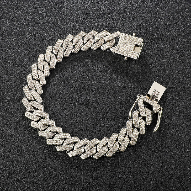 Pulseira Cuban Miami 2.0 (Ice Cravejada) 14mm