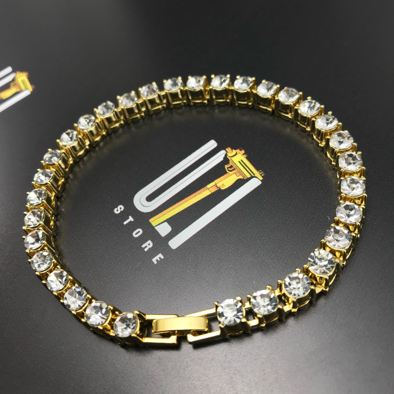 Pulseira-Riviera-Classic-Ice-Cravejada-ouro-dourada