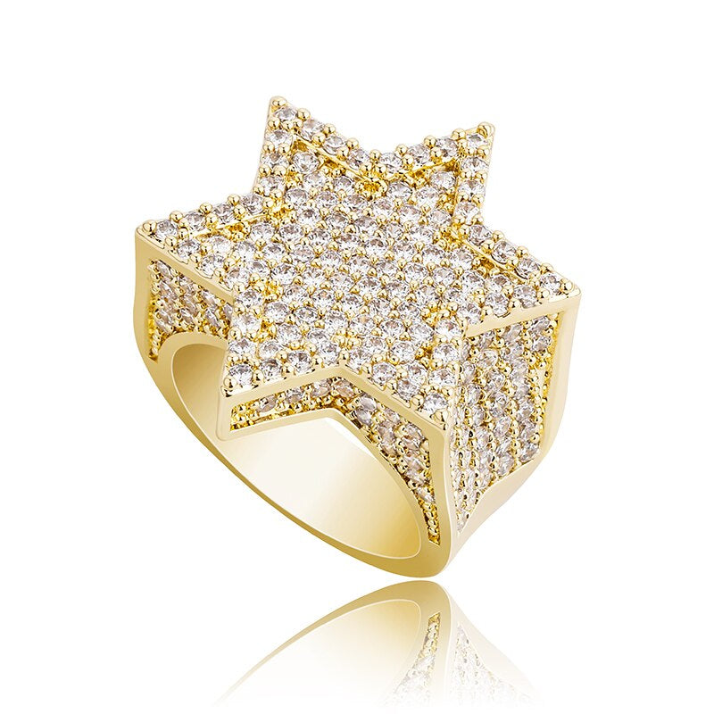 anel-dedeira-de-estrela-hexagonal-ice-cravejado-dourado