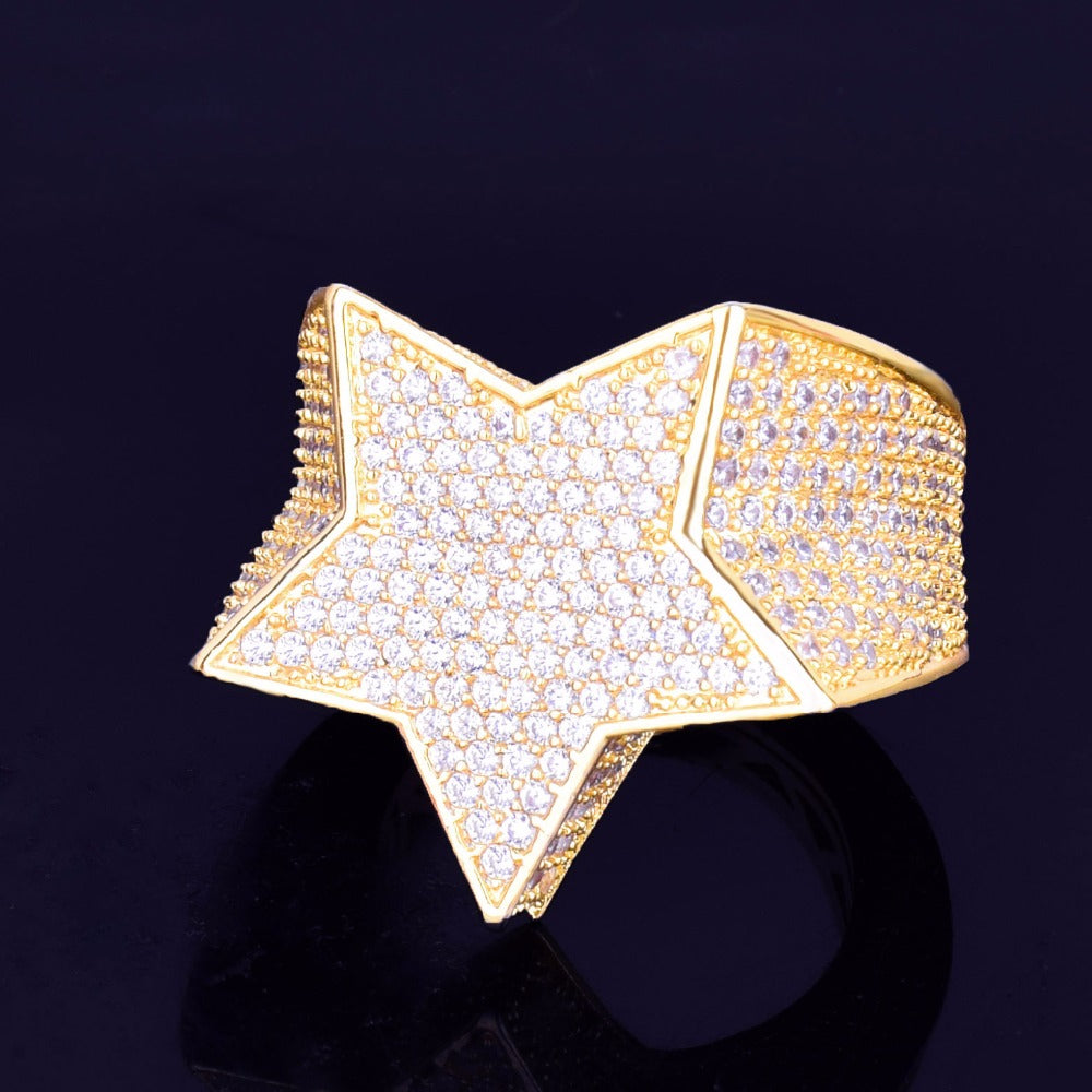 anel-dedeira-de-estrela-ice-cravejado-prata-dourado