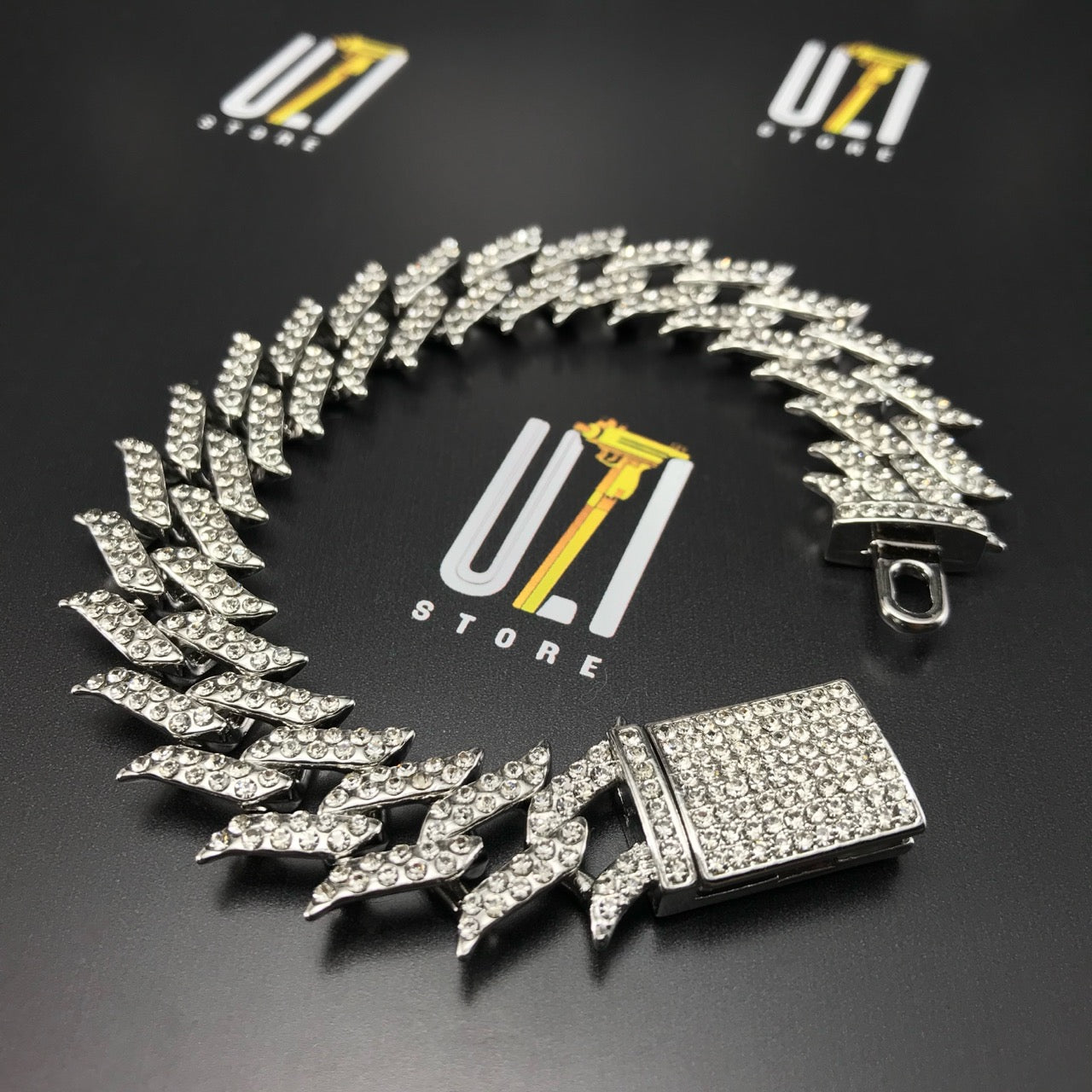 corrente-cordao-colar-cuban-flame-ice-cravejado-pulseira-prata-frete-gratis