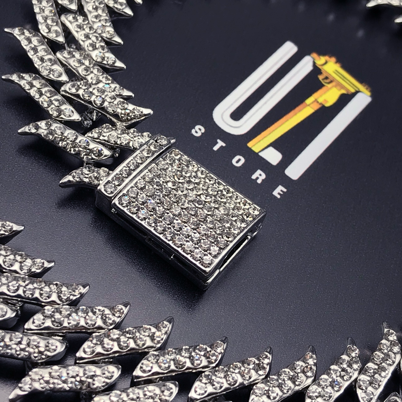 corrente-cordao-colar-cuban-flame-ice-cravejado-pulseira-prata-frete-gratis