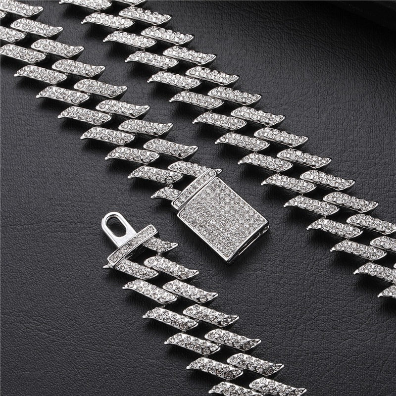 corrente-cordao-colar-cuban-flame-ice-cravejado-pulseira-prata-frete-gratis