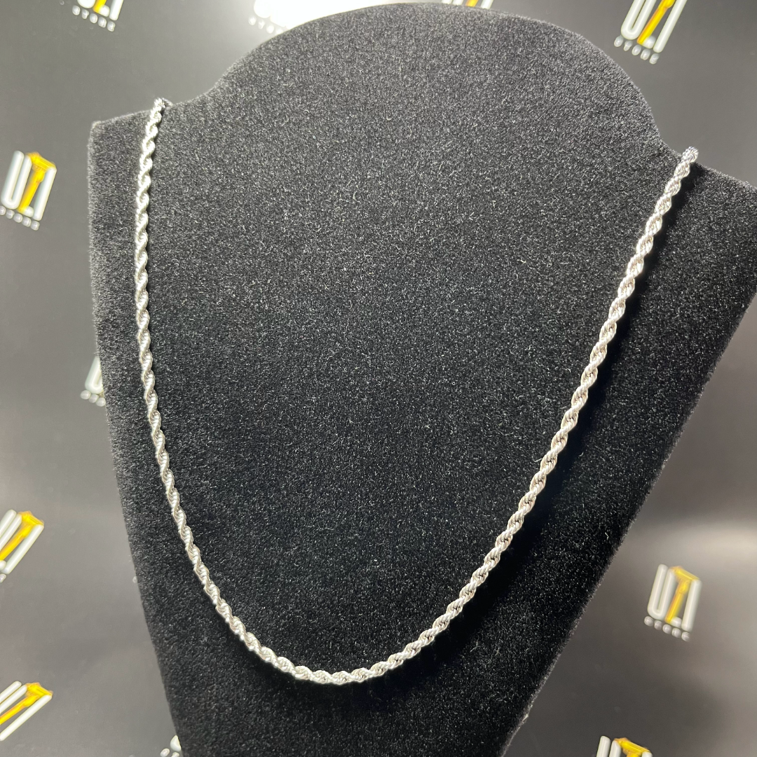 Corrente Rope Chain Fina (Cordão Baiano) 3mm