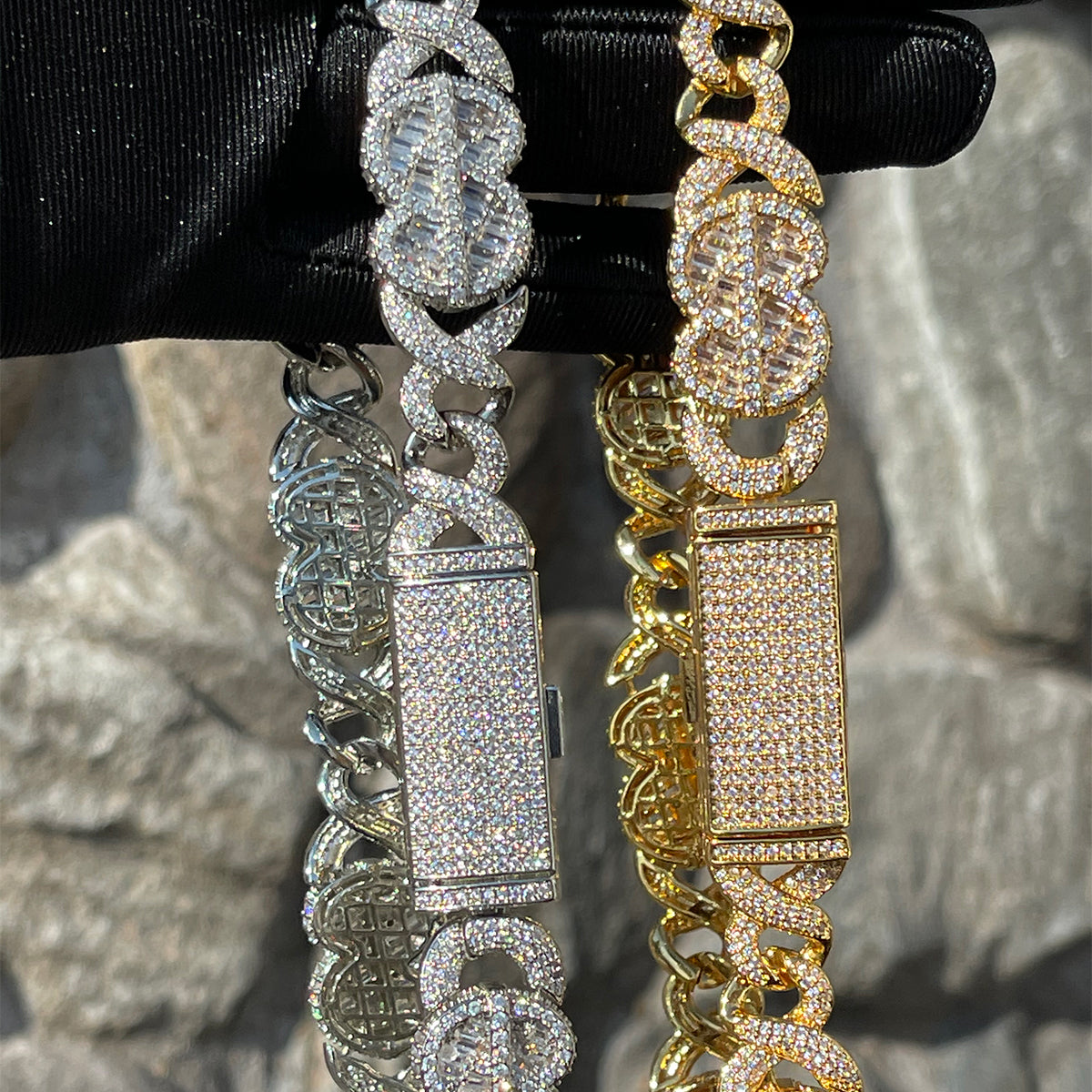 corrente-cuban-infinity-money-premium-ice-cravejada-prata-dourado