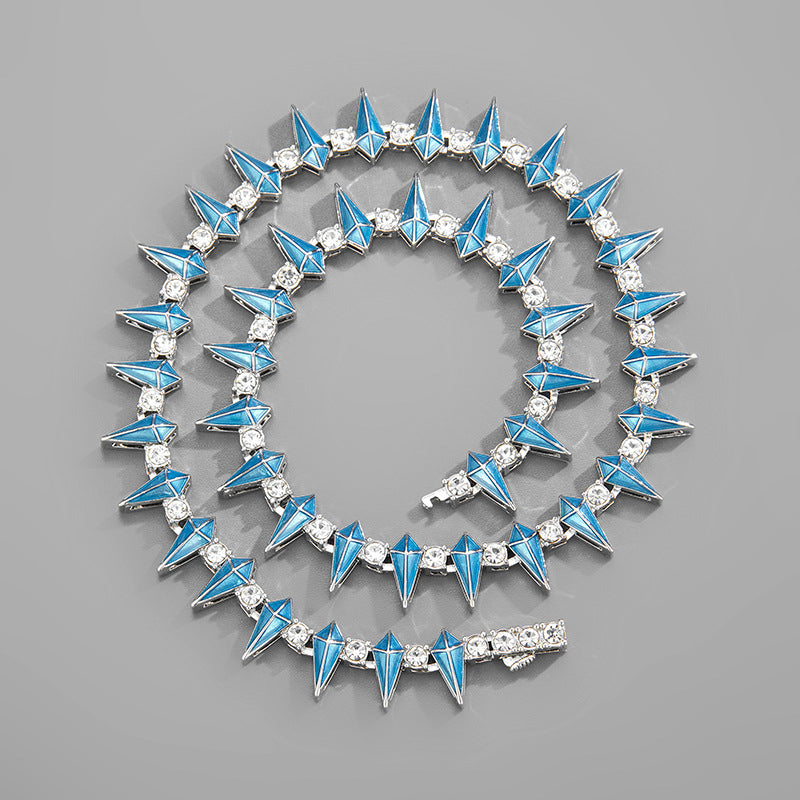 corrente-riviera-classic-spike-blue-ice-cravejada-4mm
