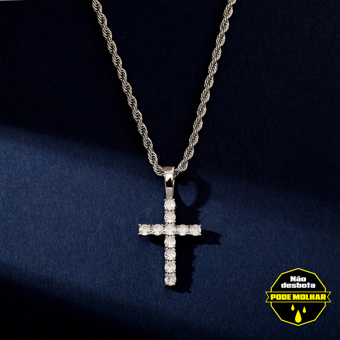 pingente-corrente-cordao-colar-cruz-classica-a-prova-dagua-ice-cravejado-prata