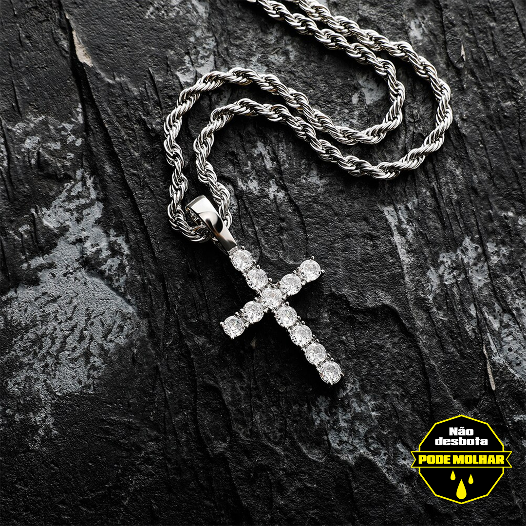 pingente-corrente-cordao-colar-cruz-classica-a-prova-dagua-ice-cravejado-prata