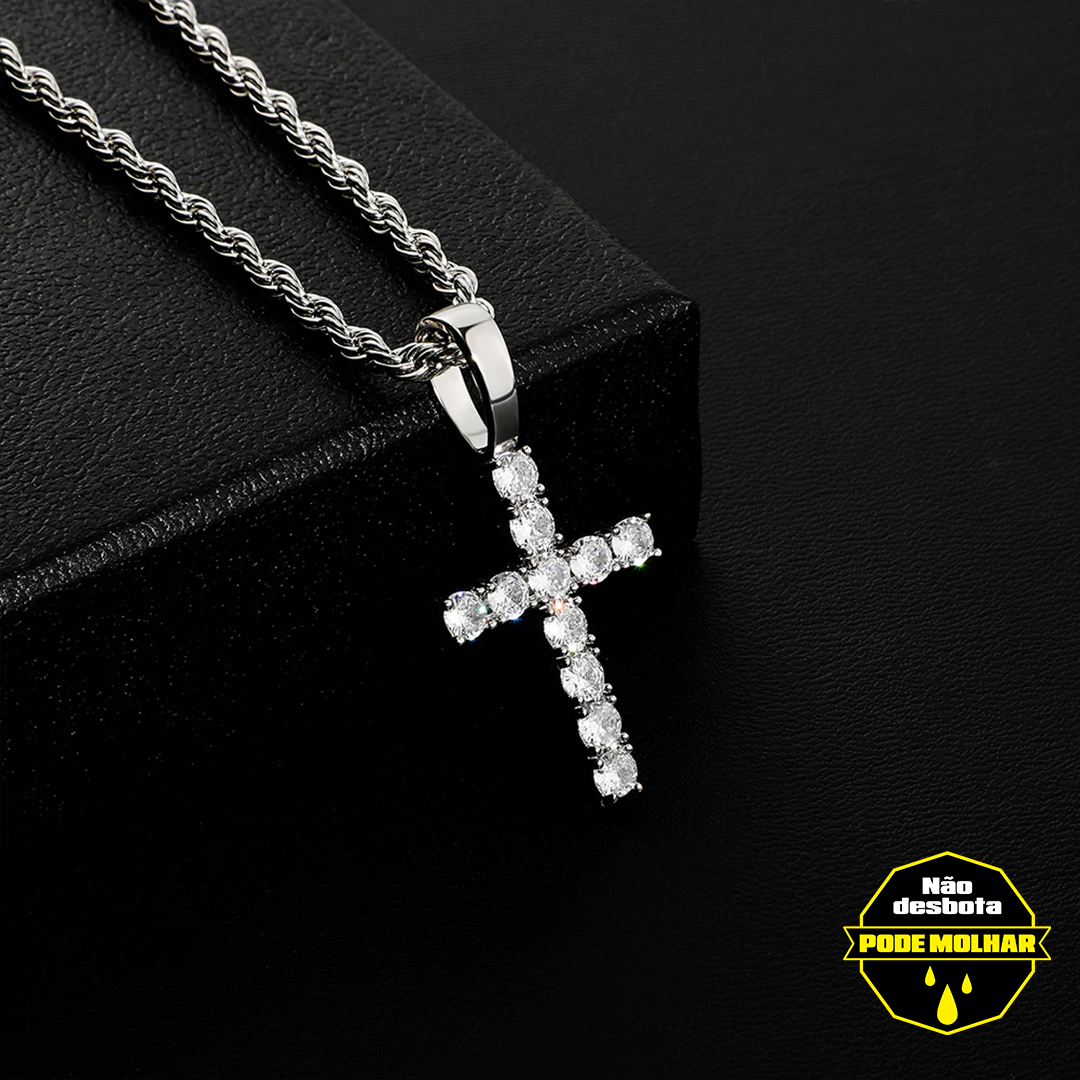 pingente-corrente-cordao-colar-cruz-classica-a-prova-dagua-ice-cravejado-prata