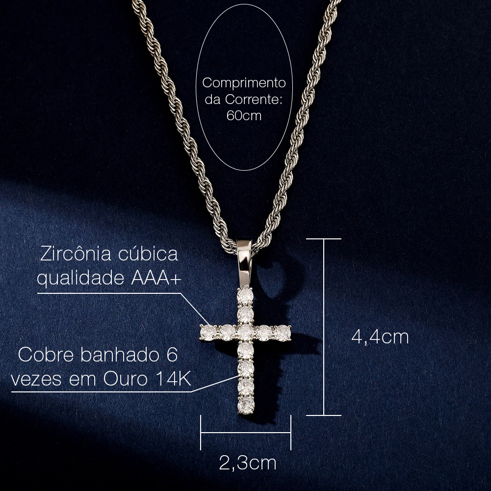 Pingente Cruz à Prova D'água (+ Presente: Corrente)