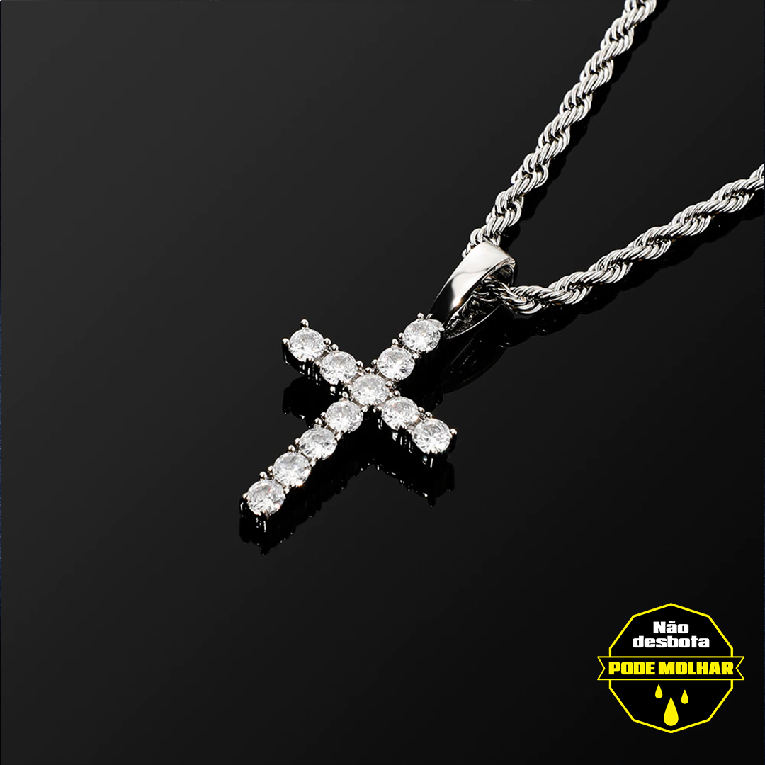 pingente-corrente-cordao-colar-cruz-classica-a-prova-dagua-ice-cravejado-prata