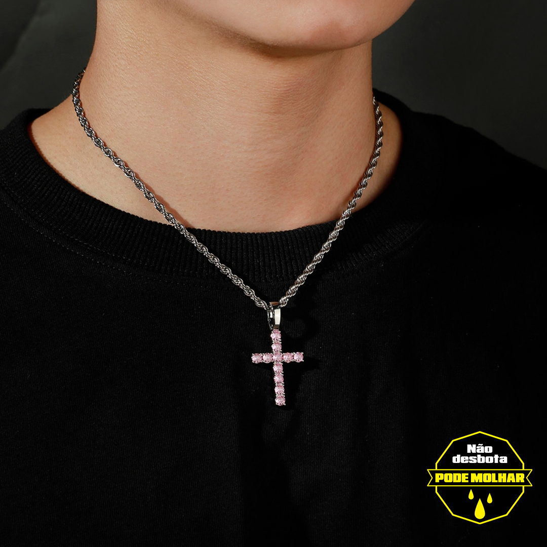 pingente-corrente-cordao-colar-cruz-classica-a-prova-dagua-ice-cravejado-rosa
