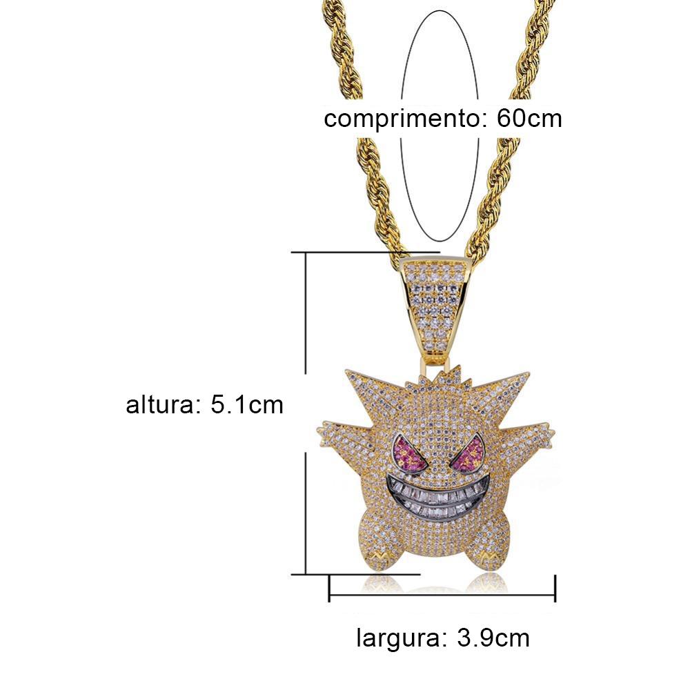 pingente-corrente-gengar-ice-cravejado-dourado